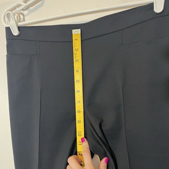 Akris Punto Women’s Tapered Crop Pants Size 8 Black Stretch Mid Rise Flat Zipper - Picture 5 of 13